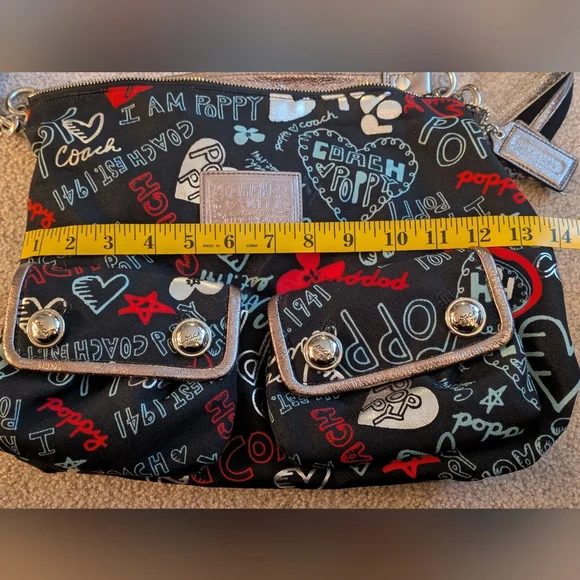 Coach Black and Red Graphic Crossbody Bag - Picture 6 of 9